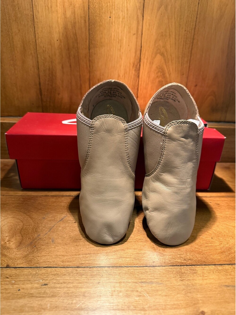 New Capezio Caramel Leather Slip On Jazz Dance Shoes Kid's Size 11